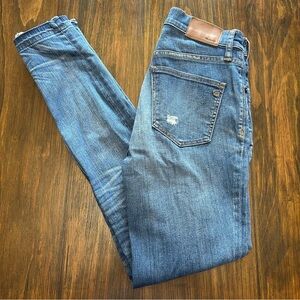 Madewell 9" high rise distressed skinny jeans women's 25